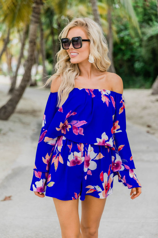 royal blue romper dress