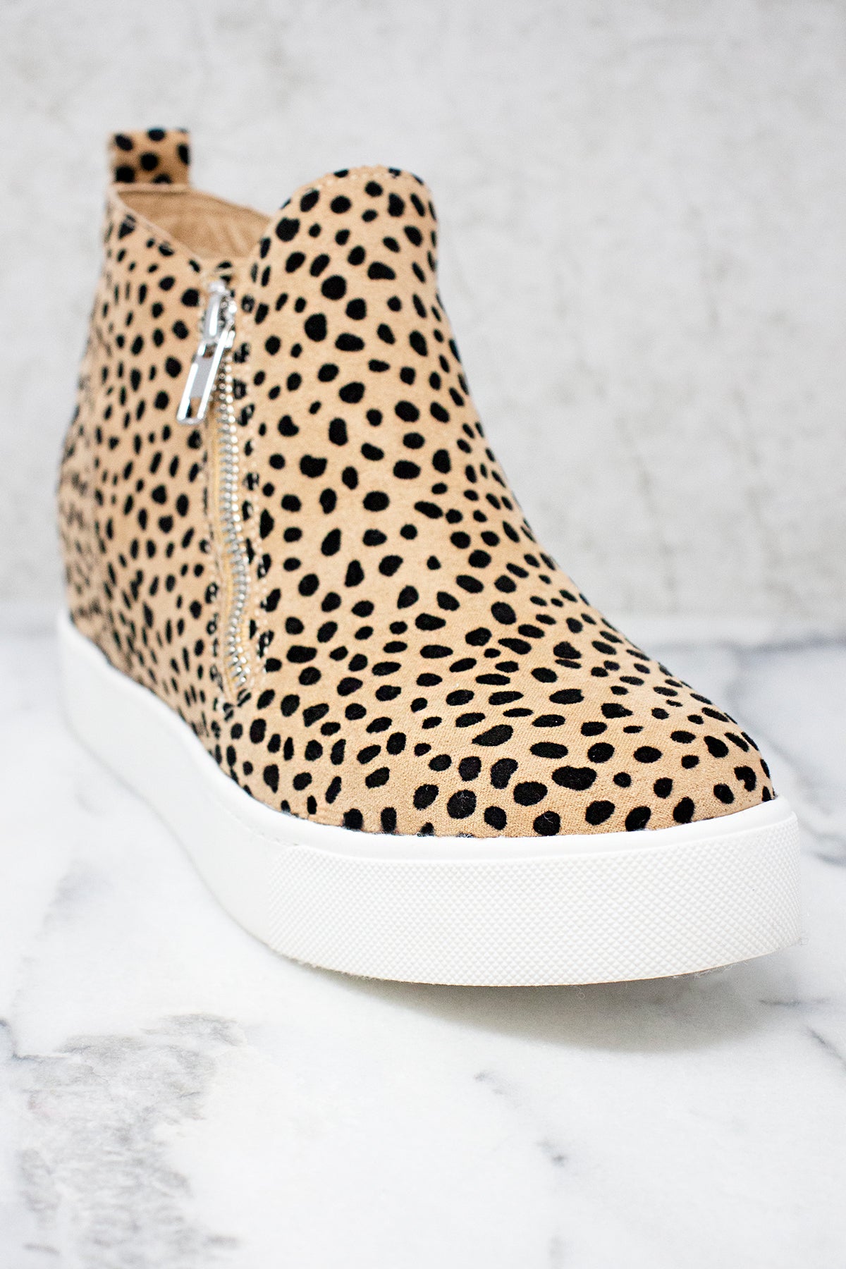 cheetah print wedge sneakers