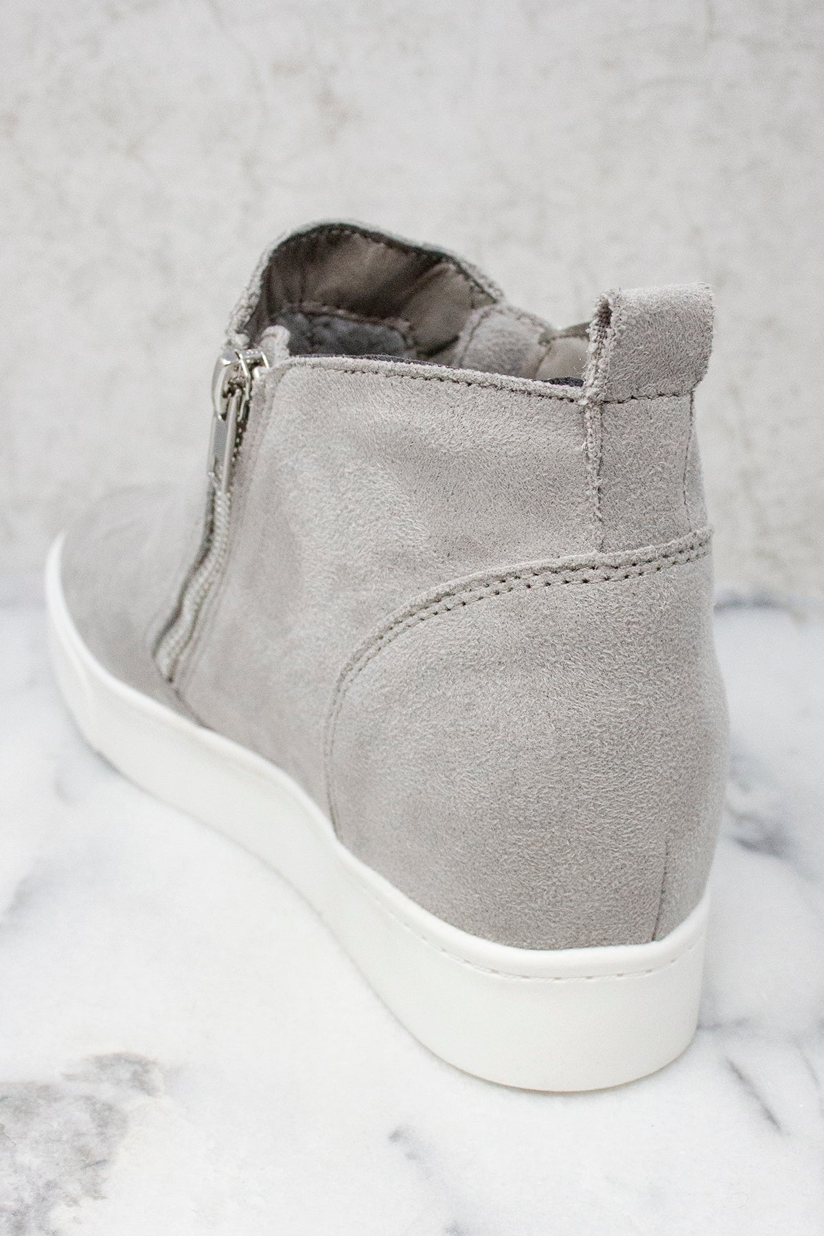 wedge sneakers gray