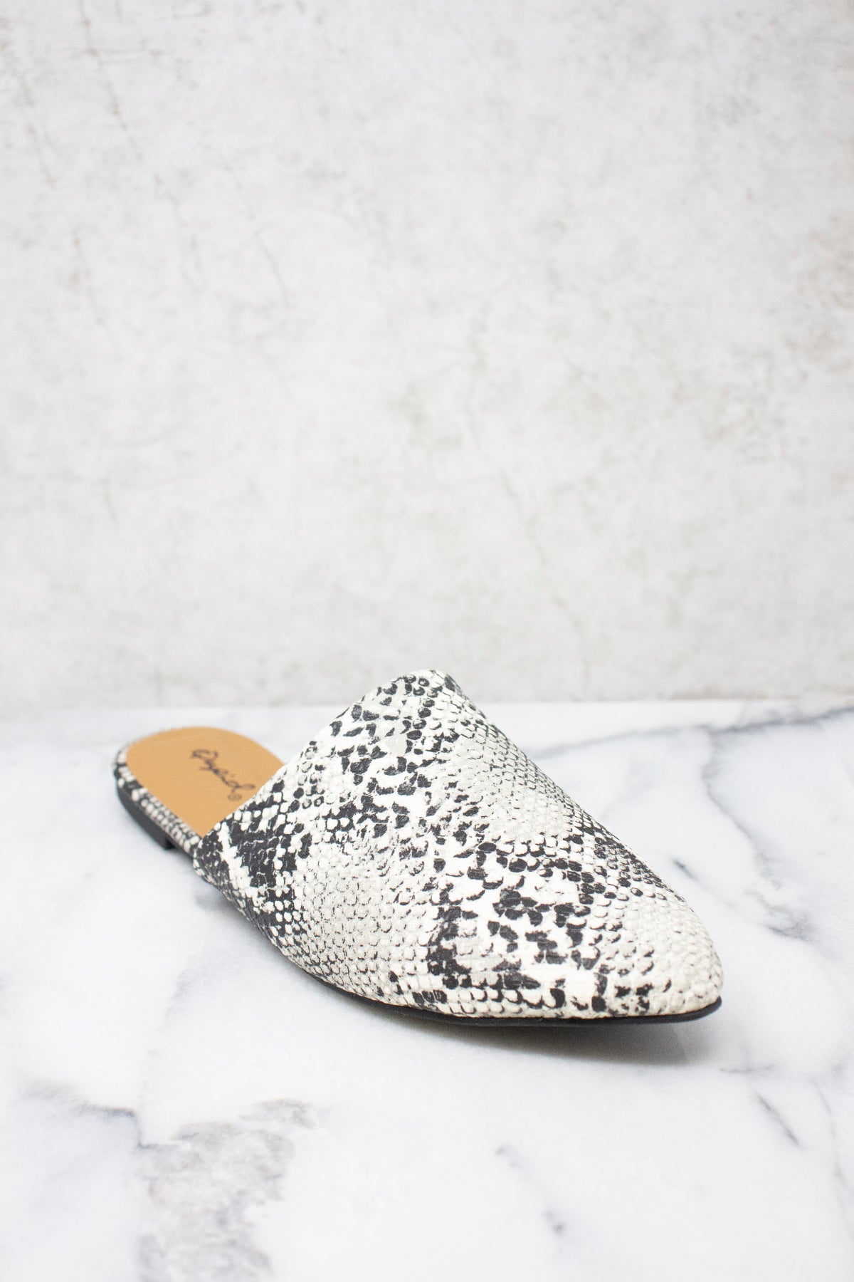 snakeskin mule slides