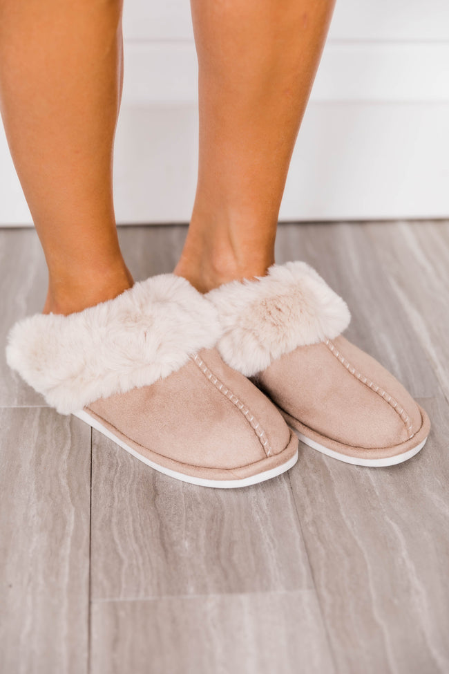 taupe slippers