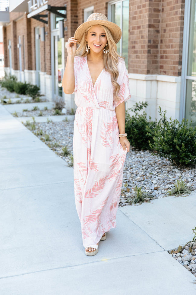 coral pink maxi dress