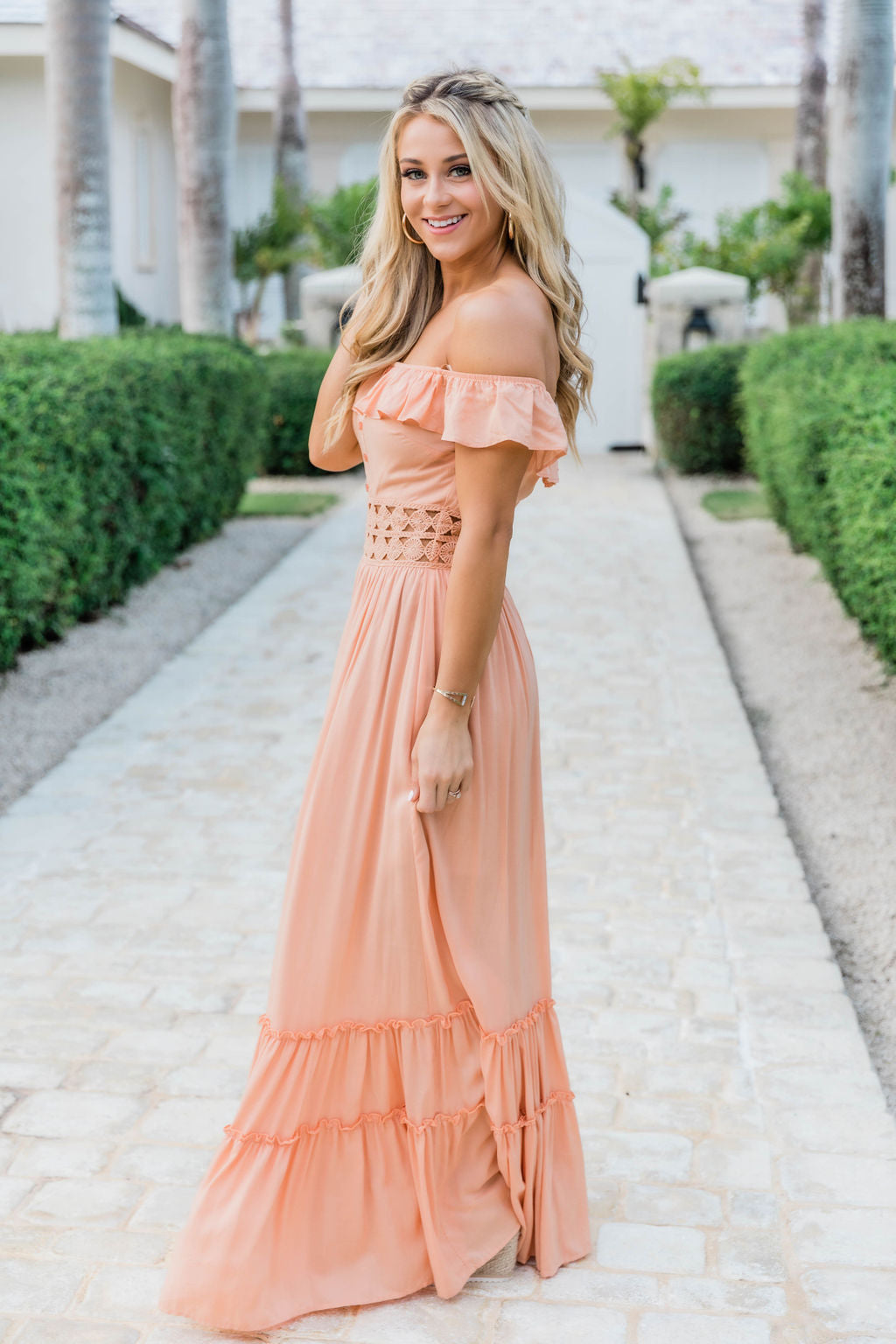 maxi dress peach