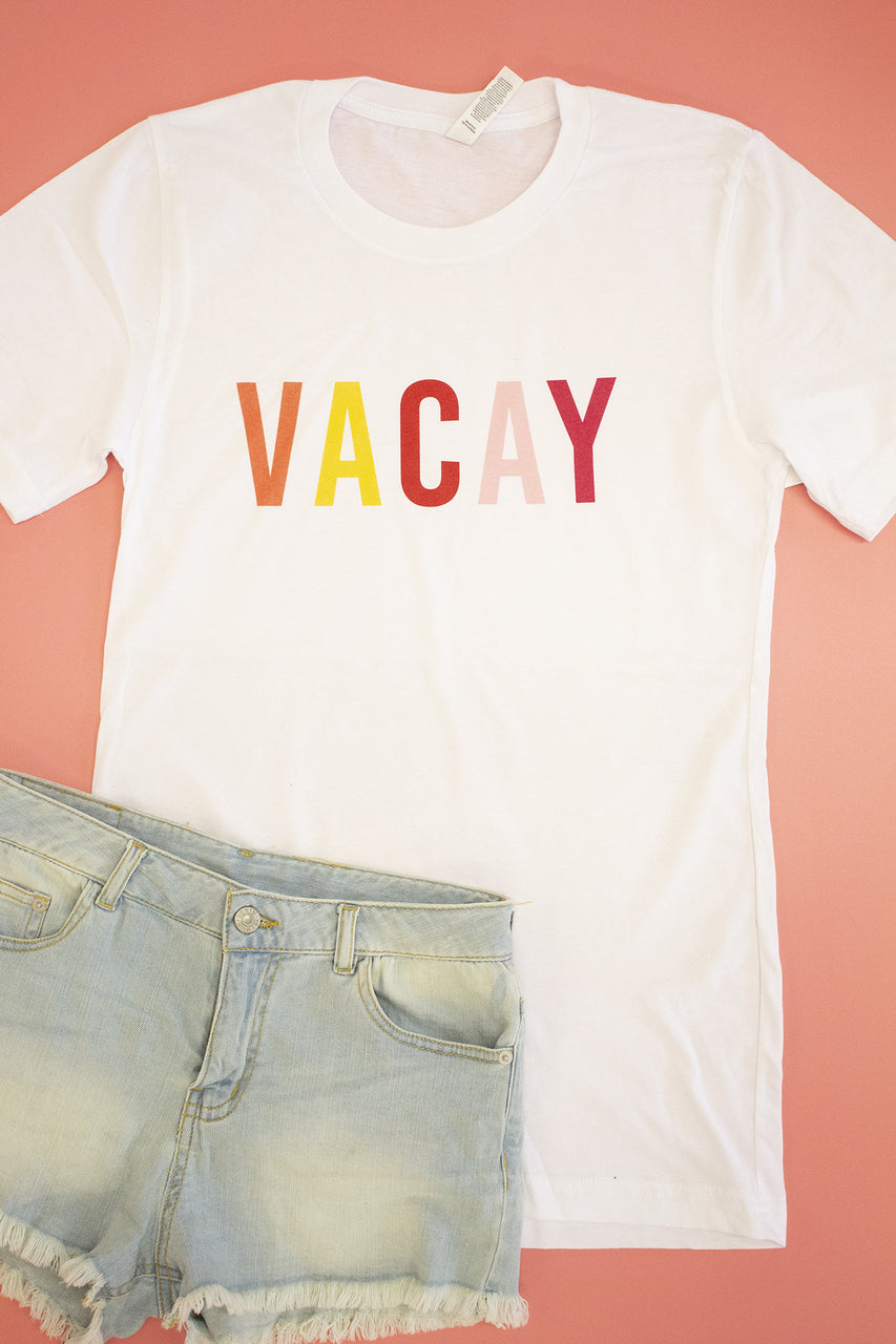 Vacay Graphic Tee Pink Lily