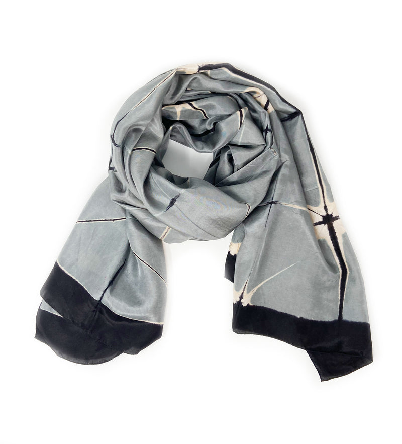 silver silk scarf