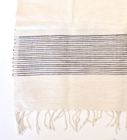 Ethiopian Cotton Hand Towels: Natural with Charcoal Stripes ...