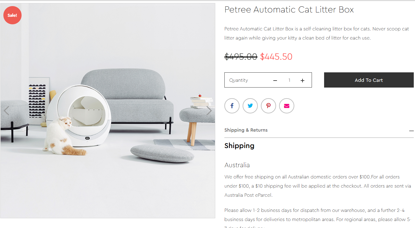 PETREE AUTOMATIC SELF CLEANING LITTER BOX