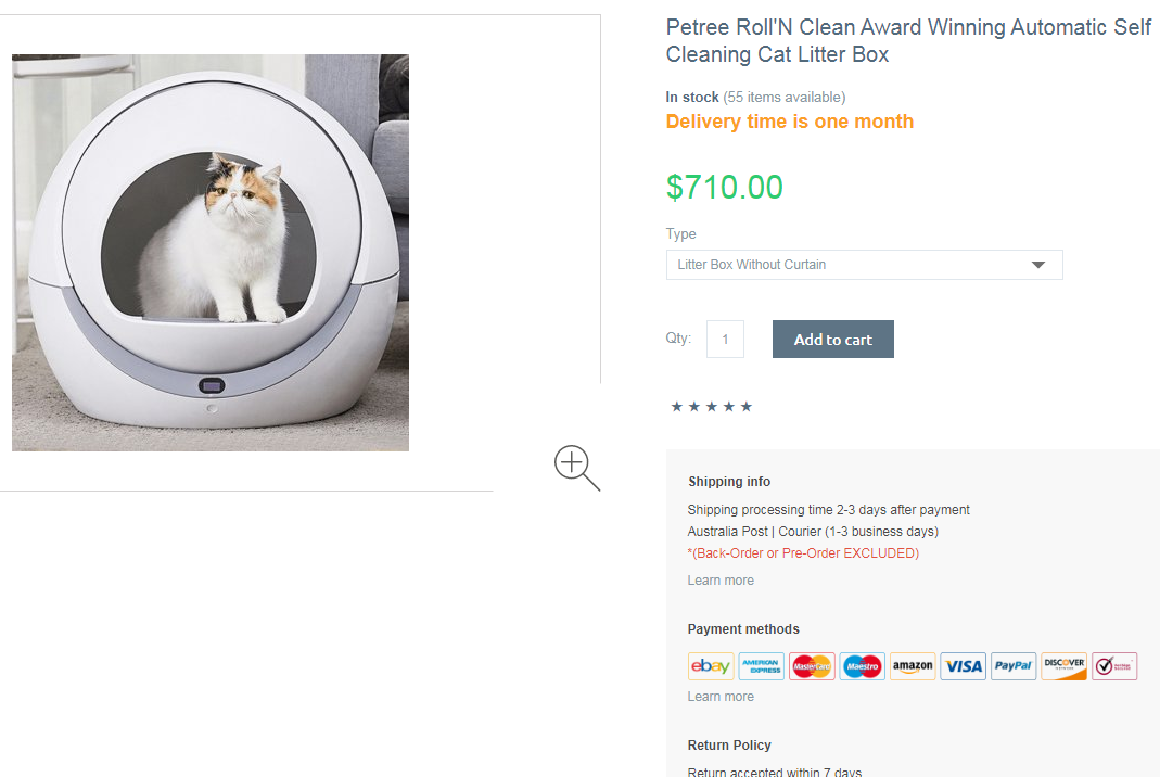 PETREE AUTOMATIC SELF CLEANING LITTER BOX