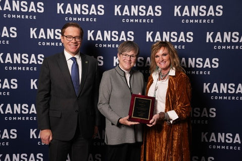 Receiving award from Ks governor