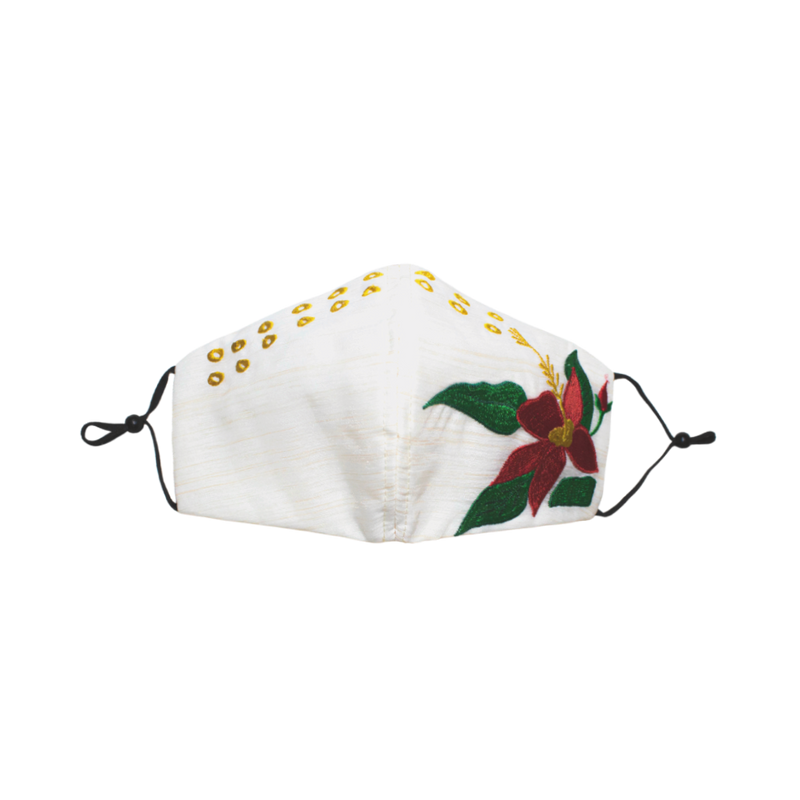 Piña Laguna Embroidered Mask with Filter Pocket (Floral Style)