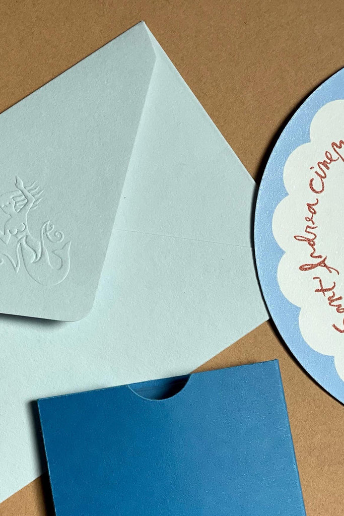 Luxury embossed envelope for Cinema Sant Andrea