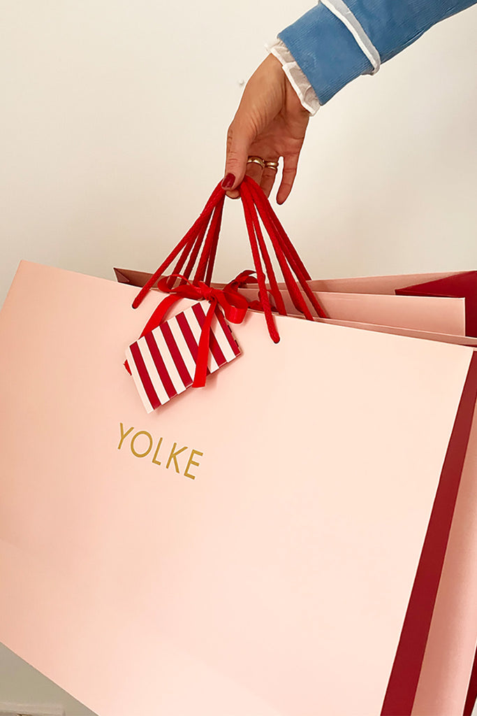 Yolke pink shopping bag