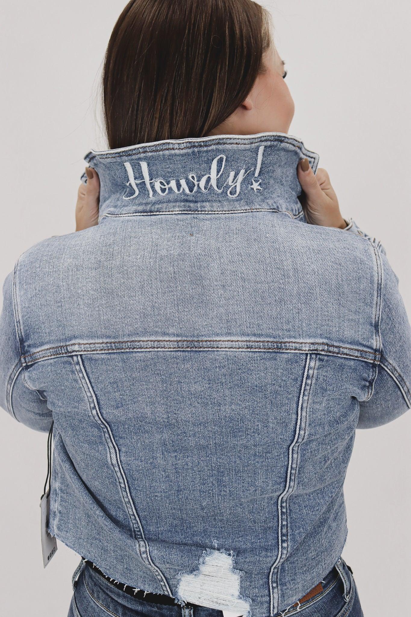 Classic Fit Jean Jacket with Howdy! Embroidery - Alexander Jane Boutique  
