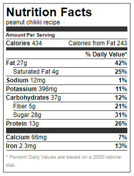 Chikki Nutrition Facts