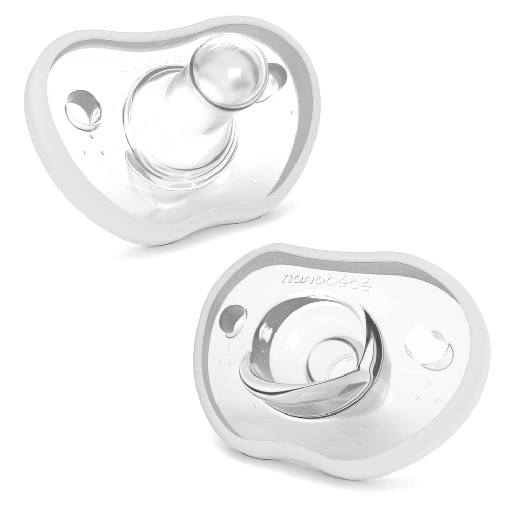 Nanobébé US White / 0-3 Months / 2-Pack Flexy Pacifiers