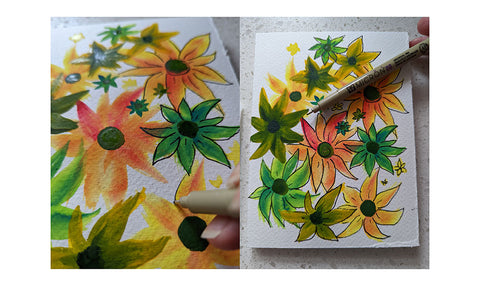 watercolour flowers step 3