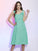 A-Line/Princess Straps Sleeveless Pleats Short Chiffon Bridesmaid Dresses TPP0005216