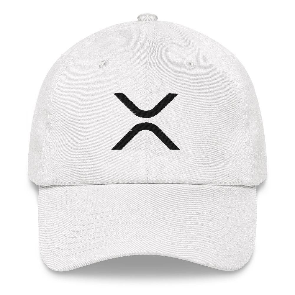 XRP Black on White Ripple Dad hat