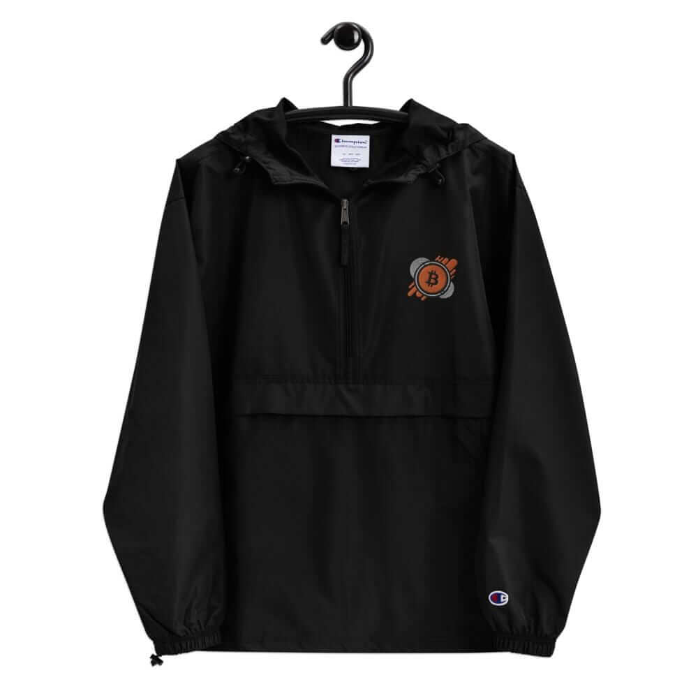 B Bitcoin Splash Embroidered Champion Packable Jacket