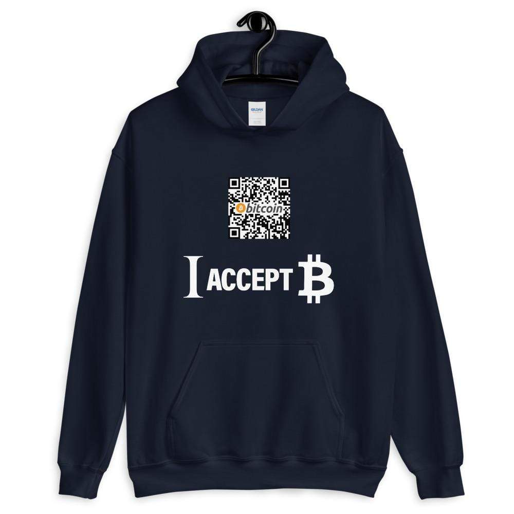 I accept Bitcoin Hoodie with Custom QR