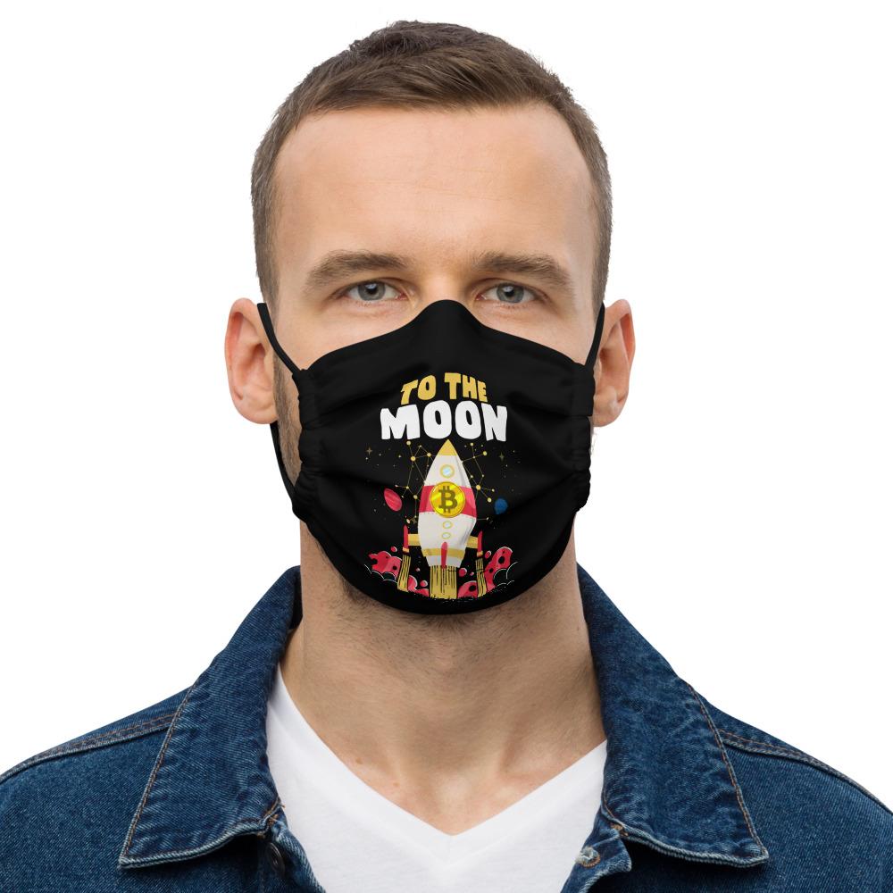 Bitcoin to the Moon Face mask