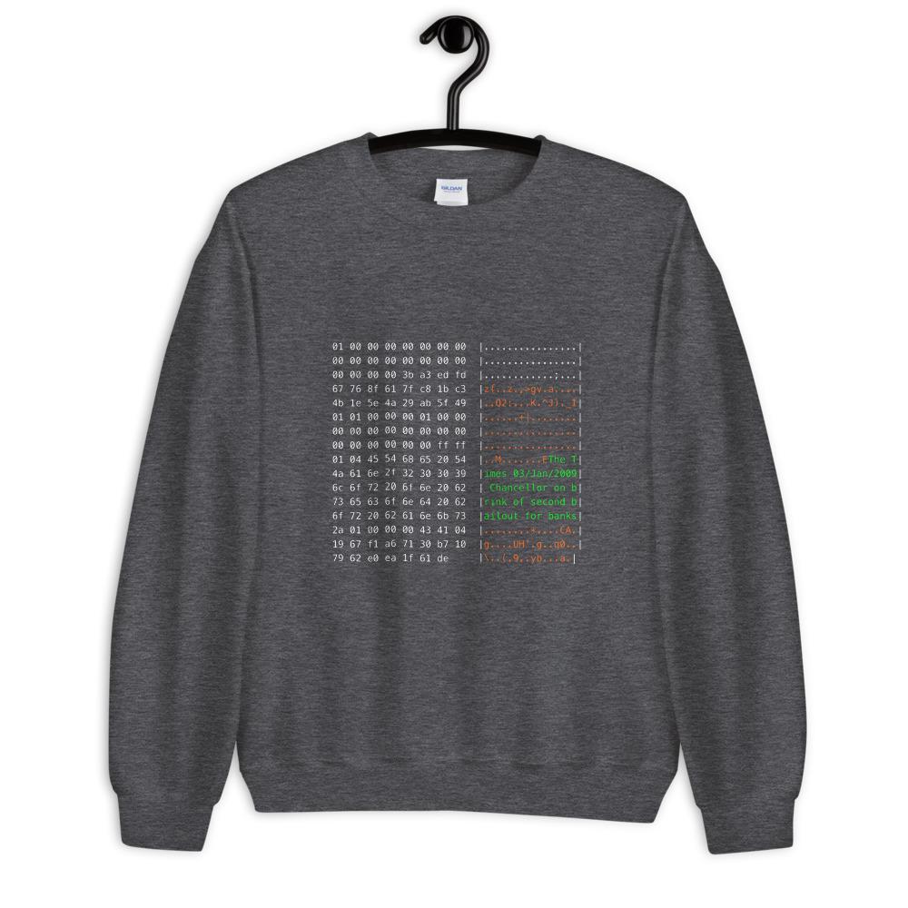 Bitcoin Genesis Block Crypto Sweatshirt