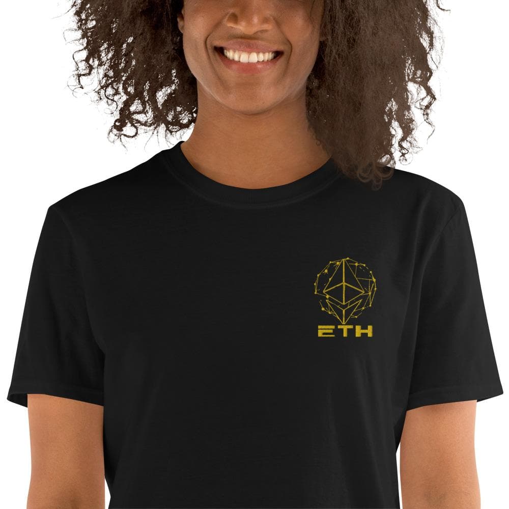 Gold ETH Diamond Embroidered Unisex T-Shirt