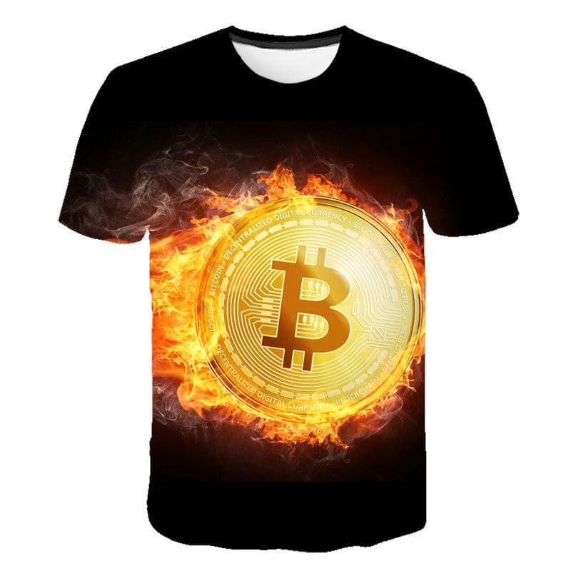 Flaming Bitcoin Revolution T shirt