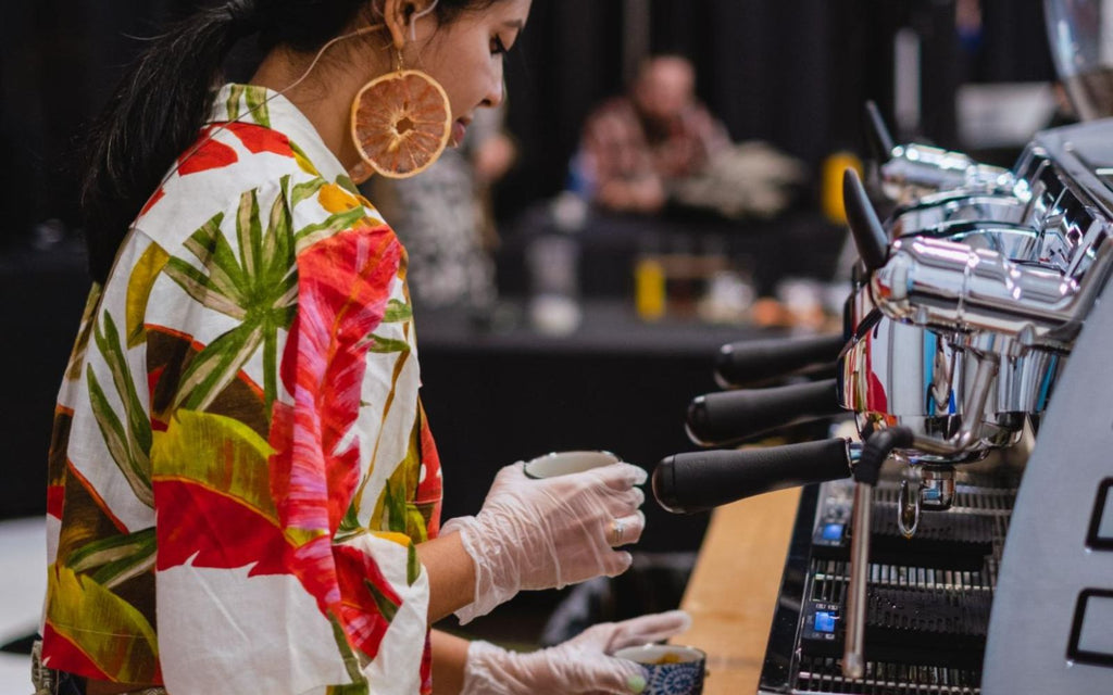 Divya Raghavan competes in the U.S. Coffee Championship Qualifiers.