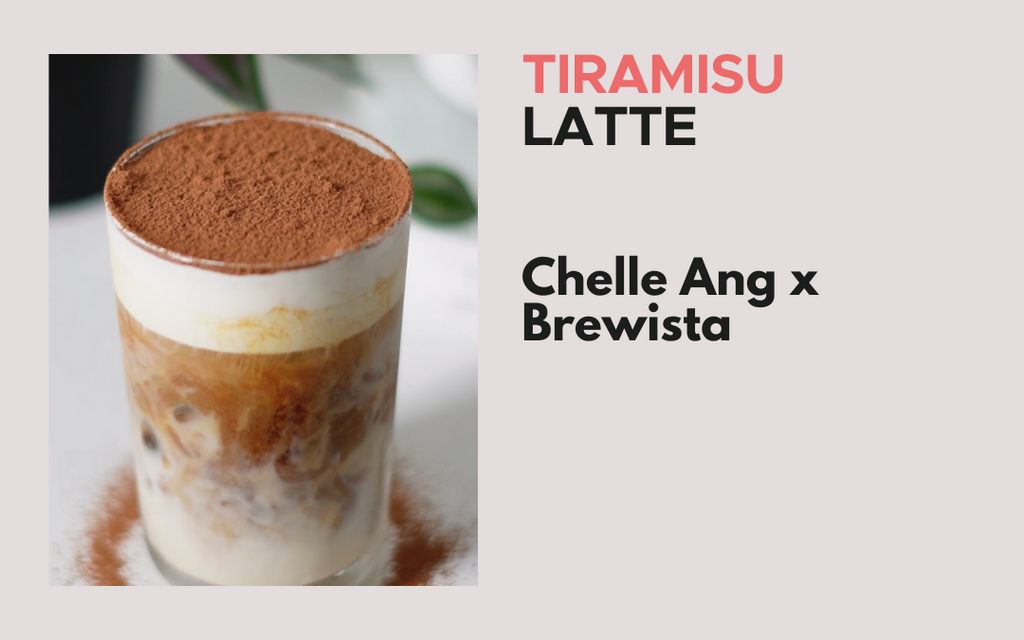 Tiramisu latte with a dusting of cinnamon on top.