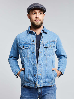 Men's Stylish Solid Comfy Denim Jacket Pockets Casual - Temu