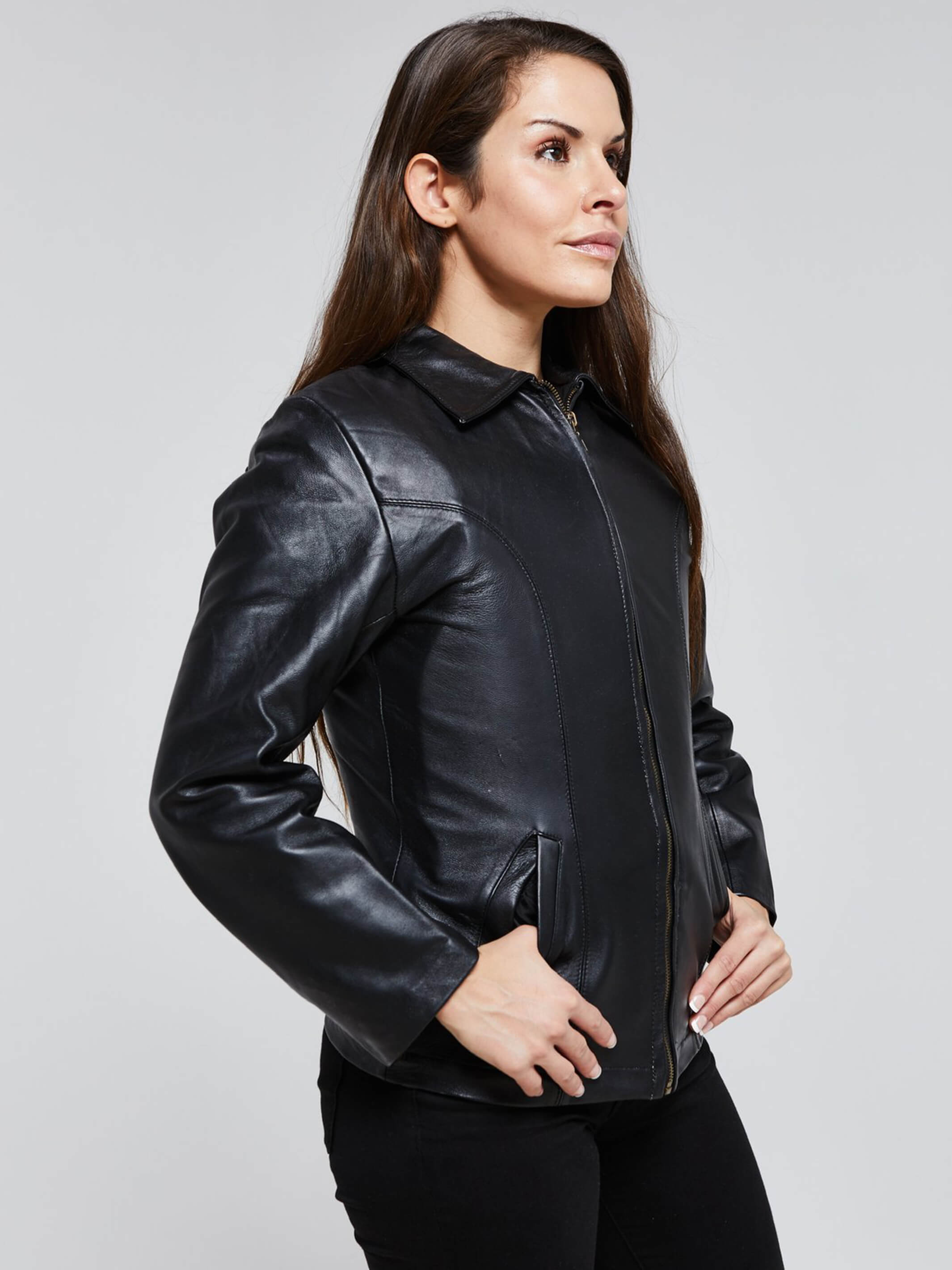 Bullet Resistant Women's Leather Jacket | Innocent Armor