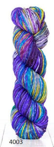 Uneek Worsted Weight Yarn from Urth Yarns. A superwash Merino Hand Painted for long color changes.