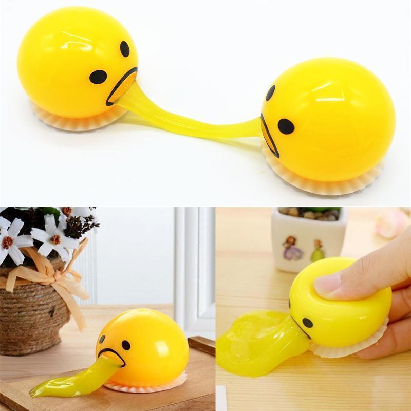 squishy puking egg yolk stress ball