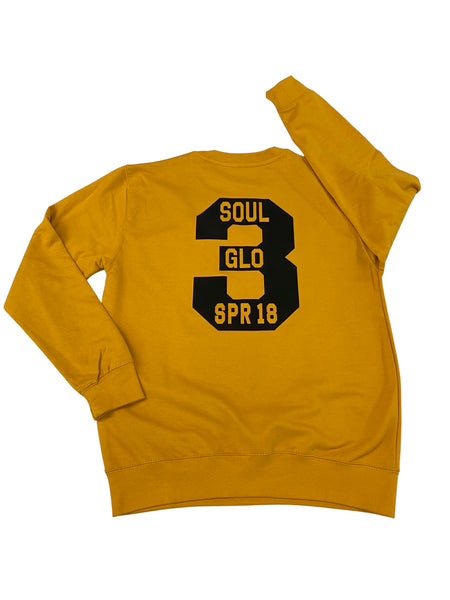 gold and black embroidered tackle twill sweat shirt