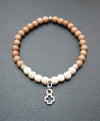 Howlite bracelet with howlite cross-Christianity Art