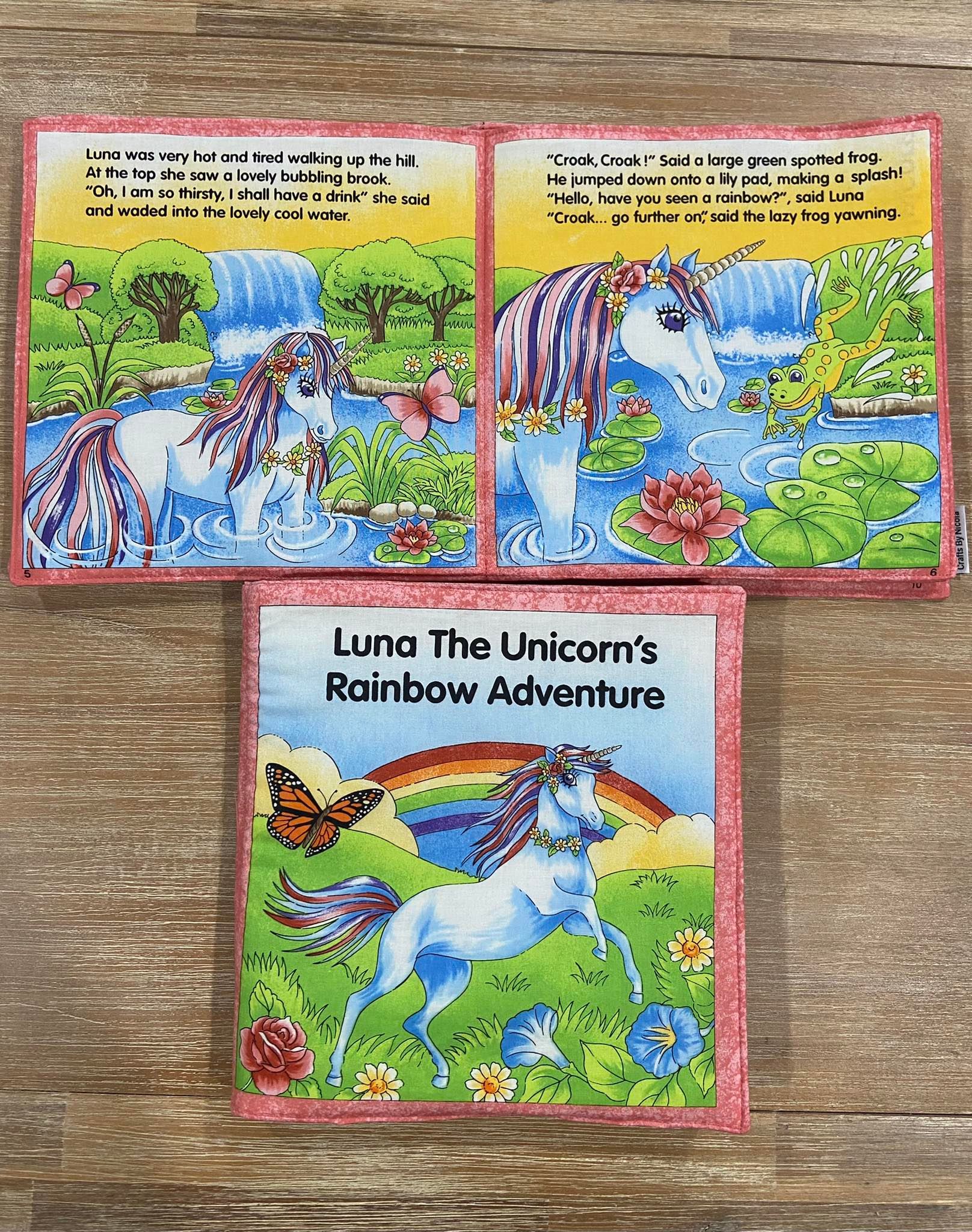 Fabric Book - Luna the Unicorn's Rainbow Adventure – Crafts By Nicola