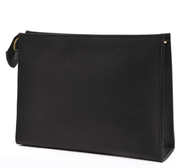 Leather Toiletry Pouch 15 - Black – dressupyourpurse