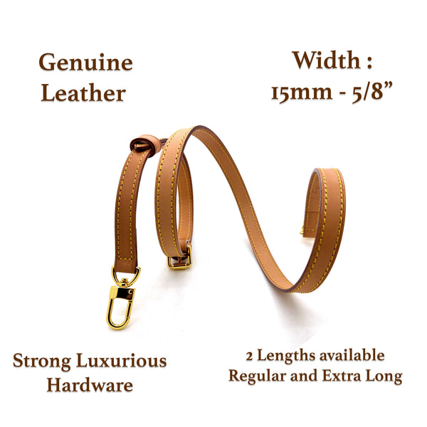 GOXTECH Vachetta Leather Adjustable Crossbody Strap for ， women's crossbody  handbags (Beige)