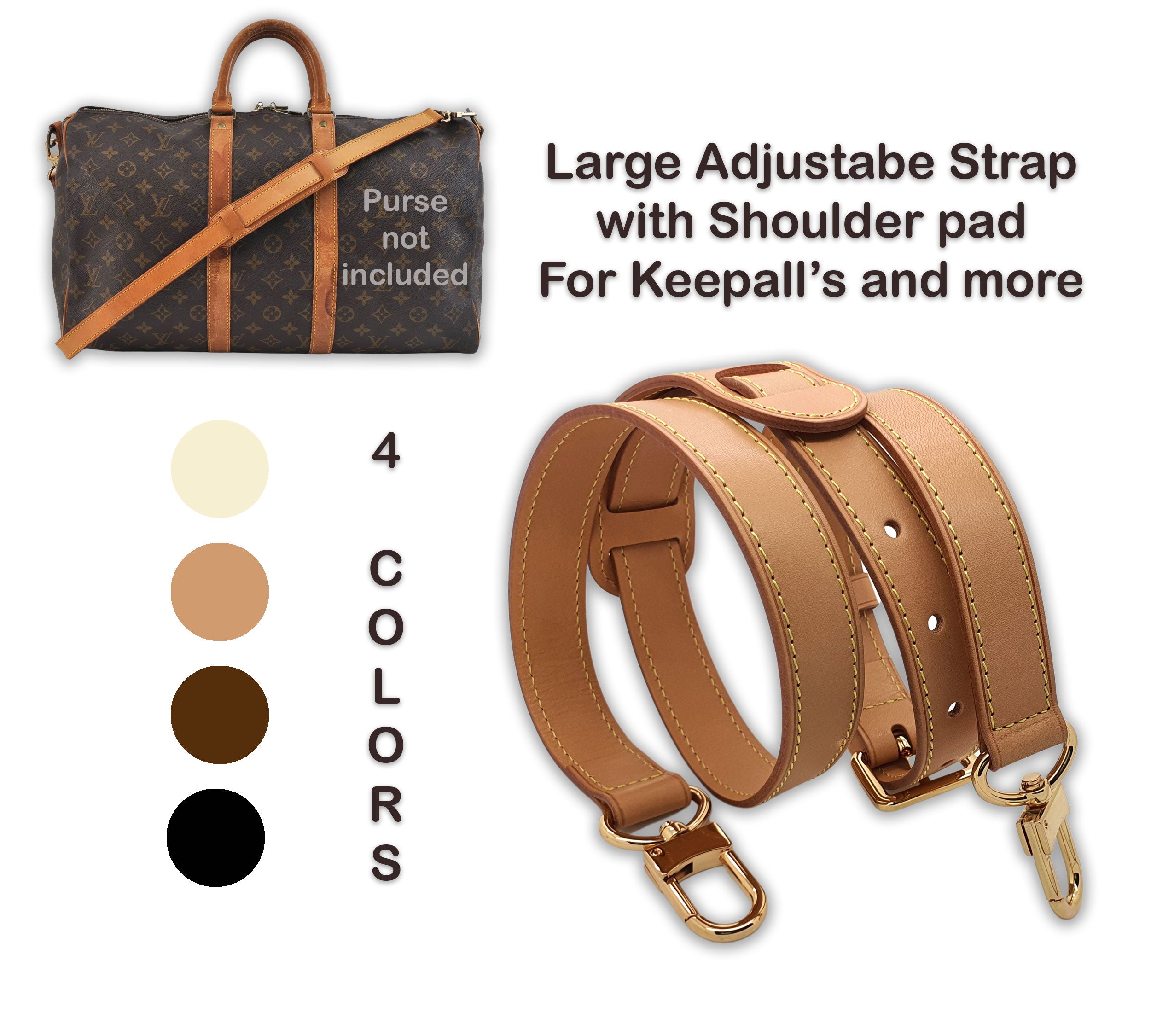 PREMIUM QUALITY 25mm / 1 inch Leather Adjustable Crossbody Strap (5 ...