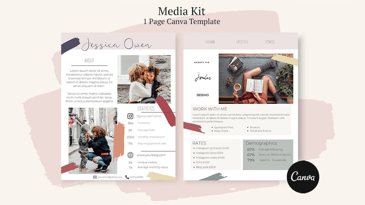 2 Page Media Kit Template - ShopSiennaandI