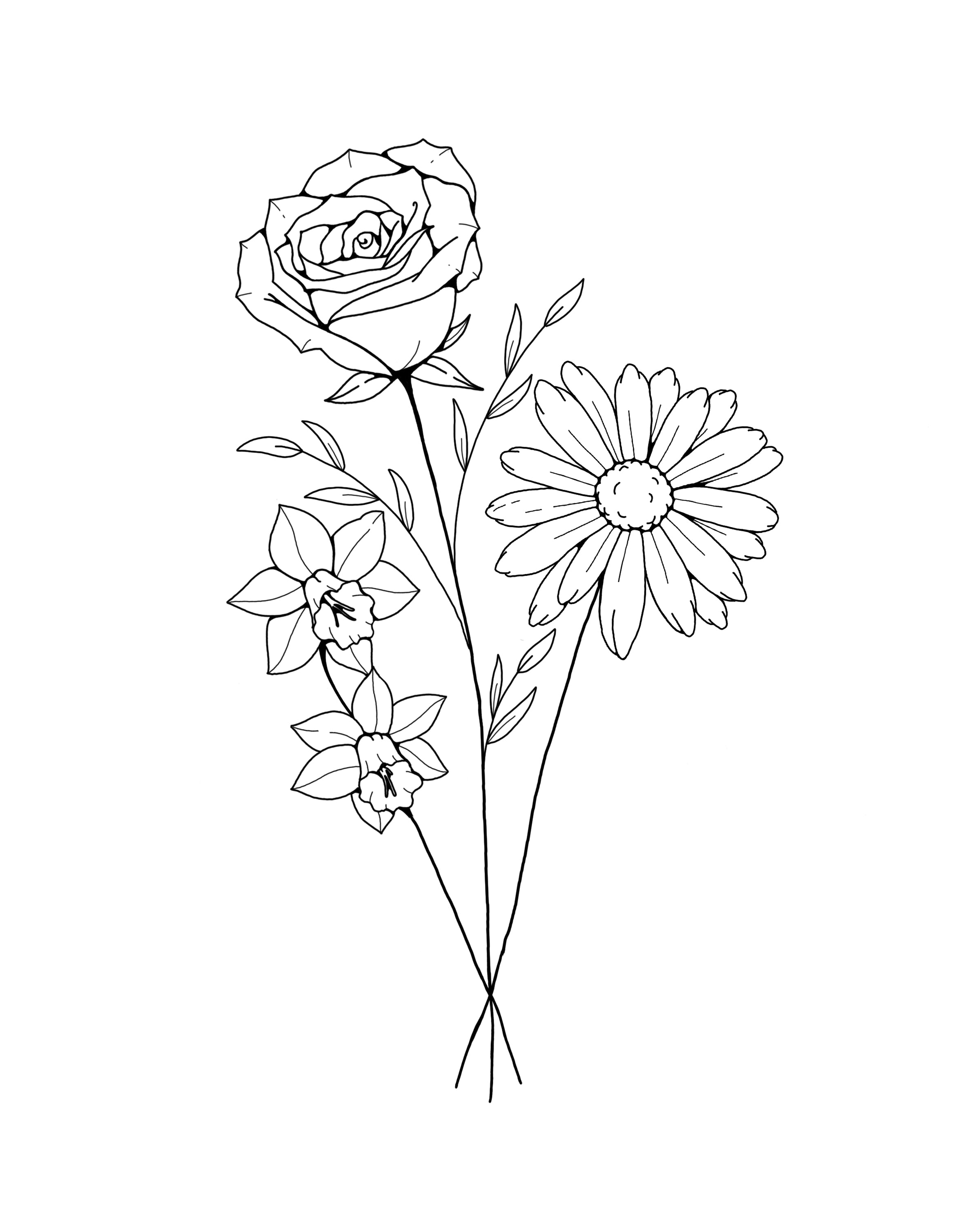Custom Birth Flower Tattoo Design Birth Month Flower SVG  Etsy