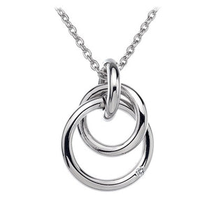 Hot Diamonds Sterling Silver Diamond Set Eternity interlocking rings Pendants on Chain DP372