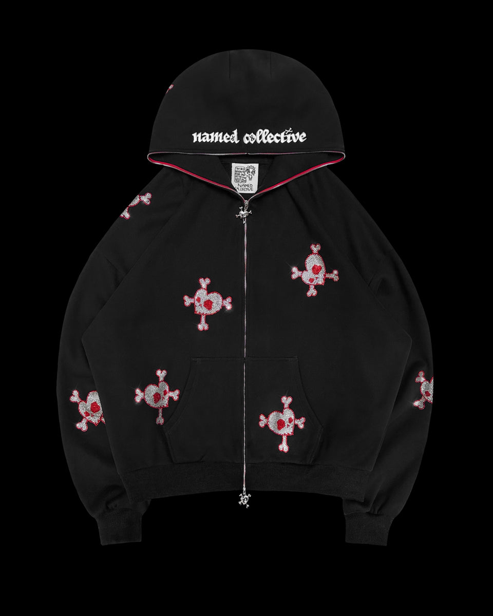 MONSTER RHINESTONE ZIP HOODIE BLACK – NAMED COLLECTIVE®