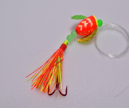 UV Glitter Chartreuse Pink Tiger - Lake Trout Spin-N-Glo –