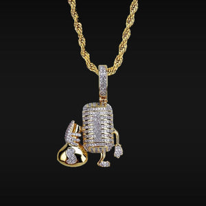 diamond microphone pendant