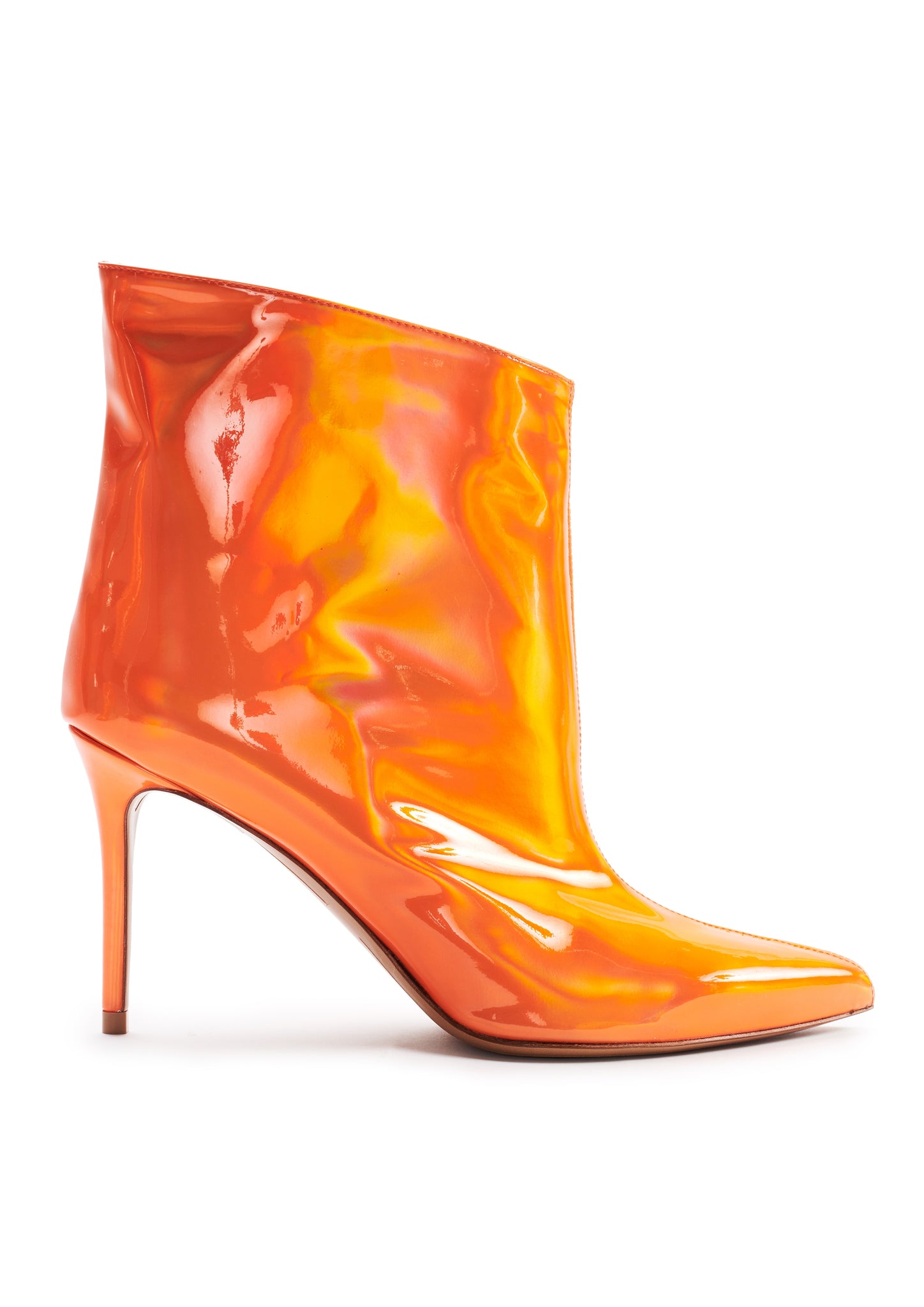 orange high heel shoes