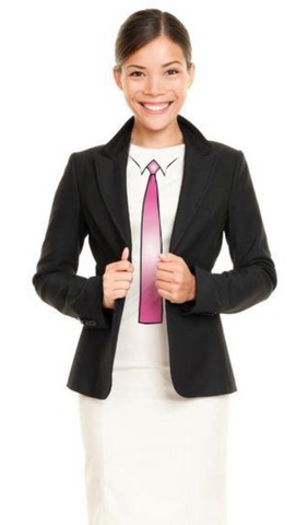 woman in shirt tie design trademarked