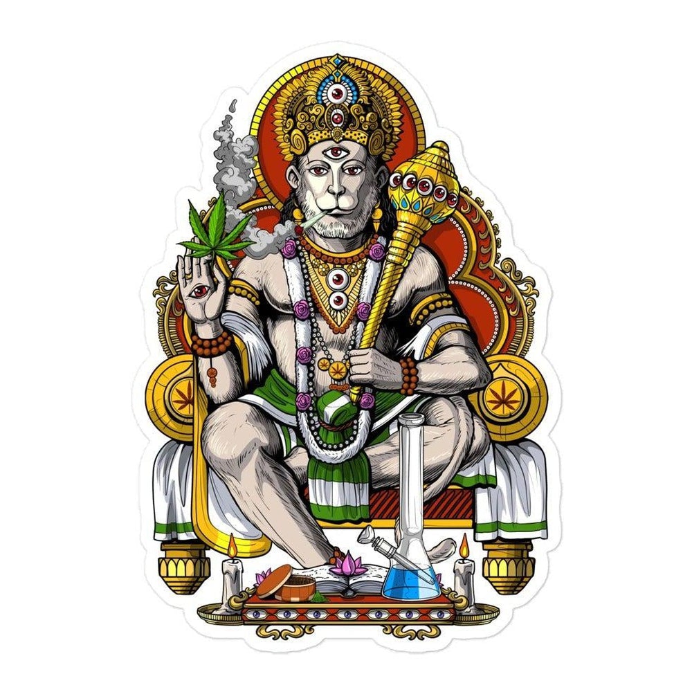 Hanuman Hippie Stoner Psychedelic Hindu Sticker - Psychonautica