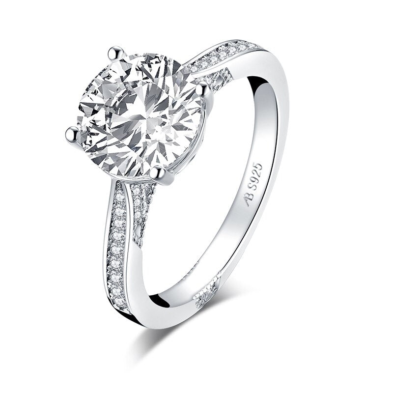 2.65ct Classic Brilliant Cut Diamond Engagement Ring, Vintage Design, 925 Silver